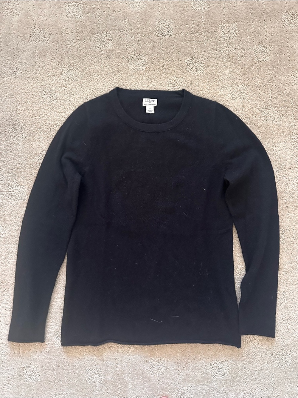 Vintage J. Crew Black Women's Crewneck Cashmere Sweater
